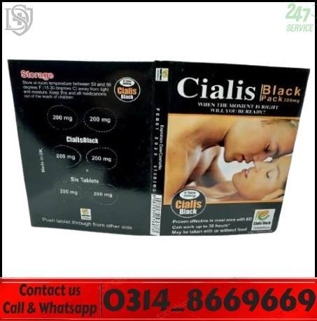 Cialis Black tablet close-up, premium ED treatment for men