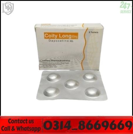 Coity Long Dapoxetine 60mg tablets original packaging in Pakistan
