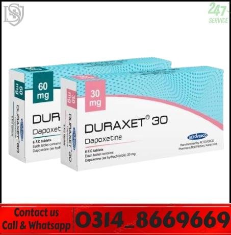 Duraxet 60mg dapoxetine tablets blister pack