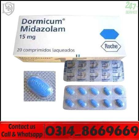 Midazolam 15mg tablets benzodiazepine medication packaging in Pakistan