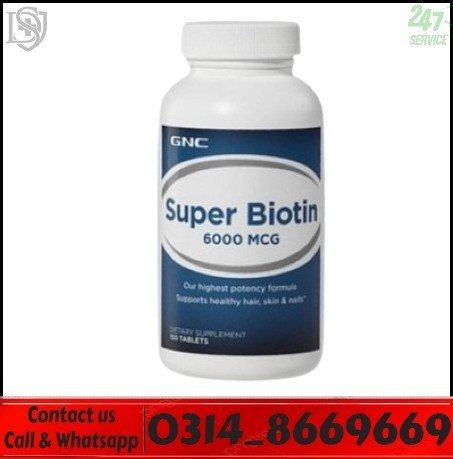 GNC Super Biotin 6000 MCG Price In Pakistan – Hair Skin Nail Support Supplement Bottle GNC Super Biotin 6000 MCG Price In Pakistan – Hair Skin Nail Support Supplement Bottle